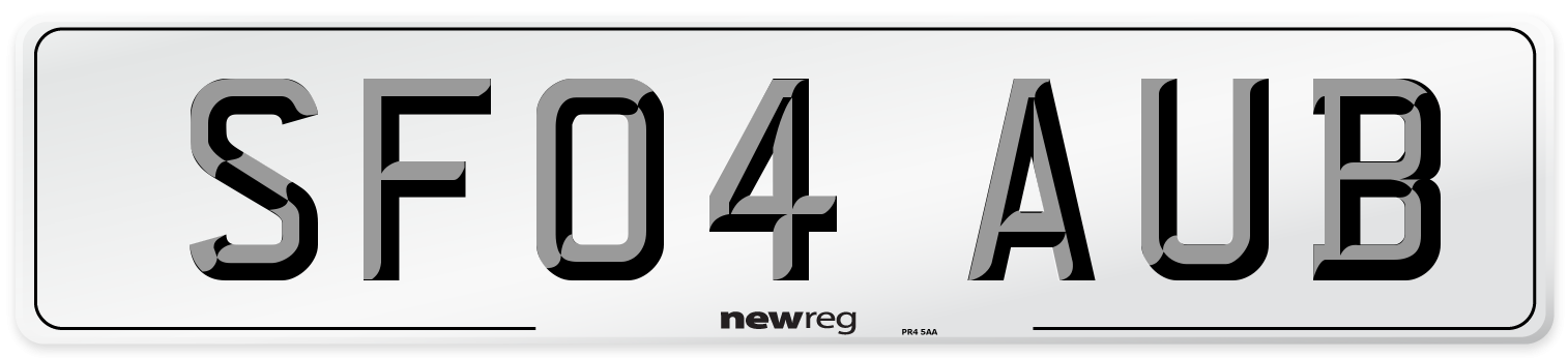 SF04 AUB Number Plate from New Reg